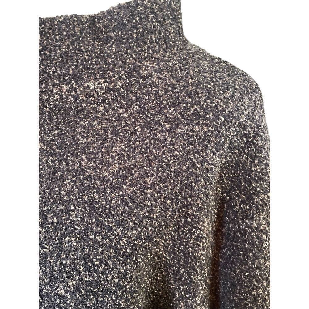 Coldwater Creek Dark Chocolate Brown Speckled Mock Collar Pullover Sweater Size - Picture 5 of 9
